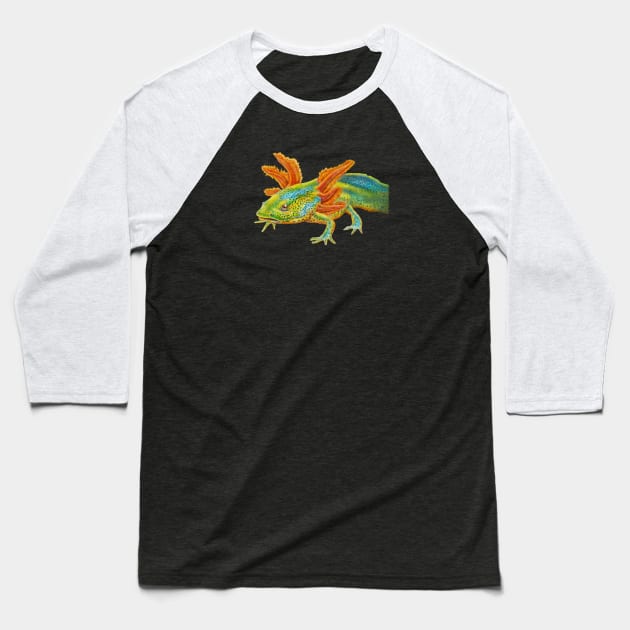 Axolotl Baseball T-Shirt by Tim Jeffs Art